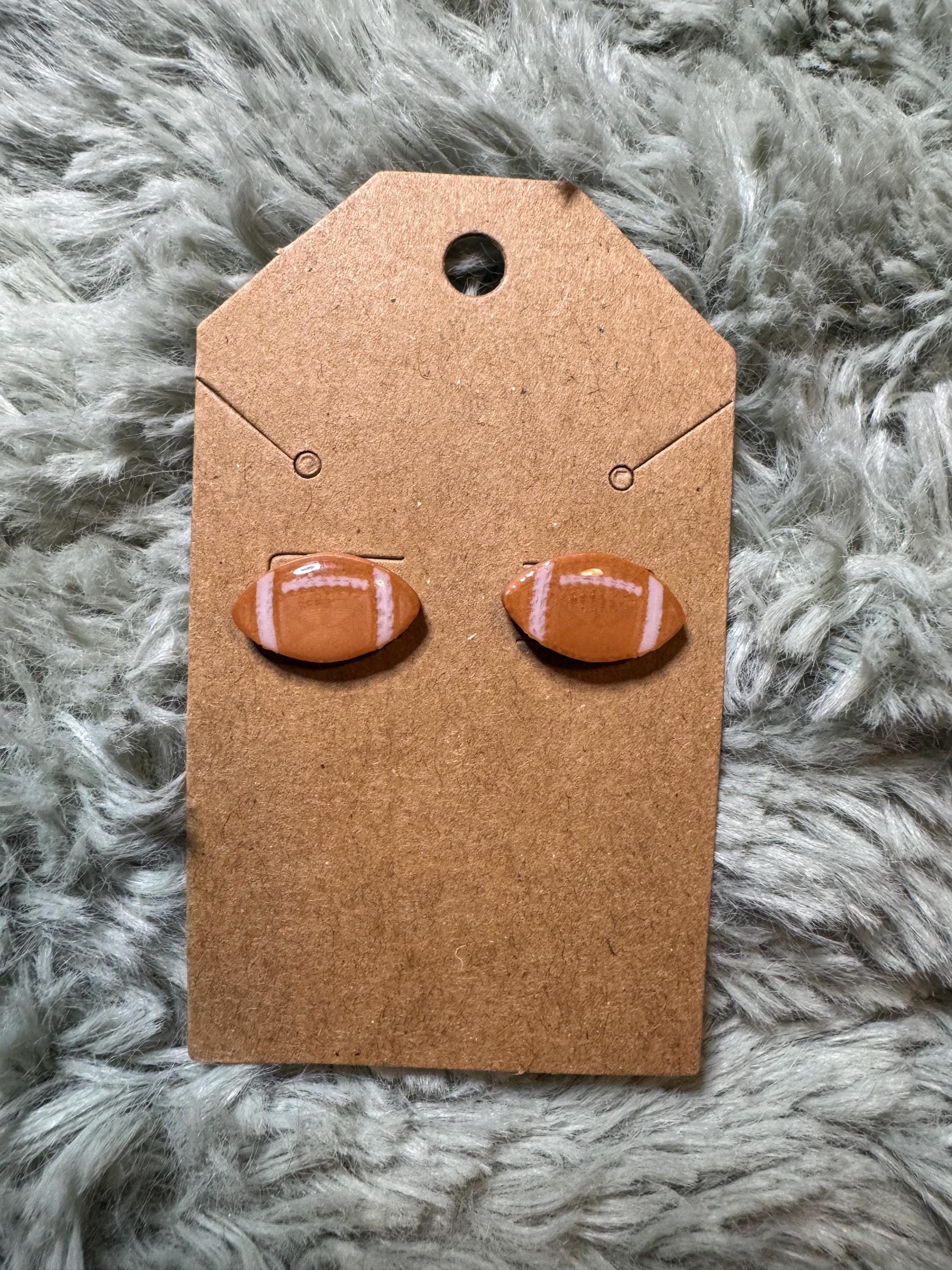 Football Stud Earrings | Lightweight Game Day Jewelry | Team Spirit Accessory