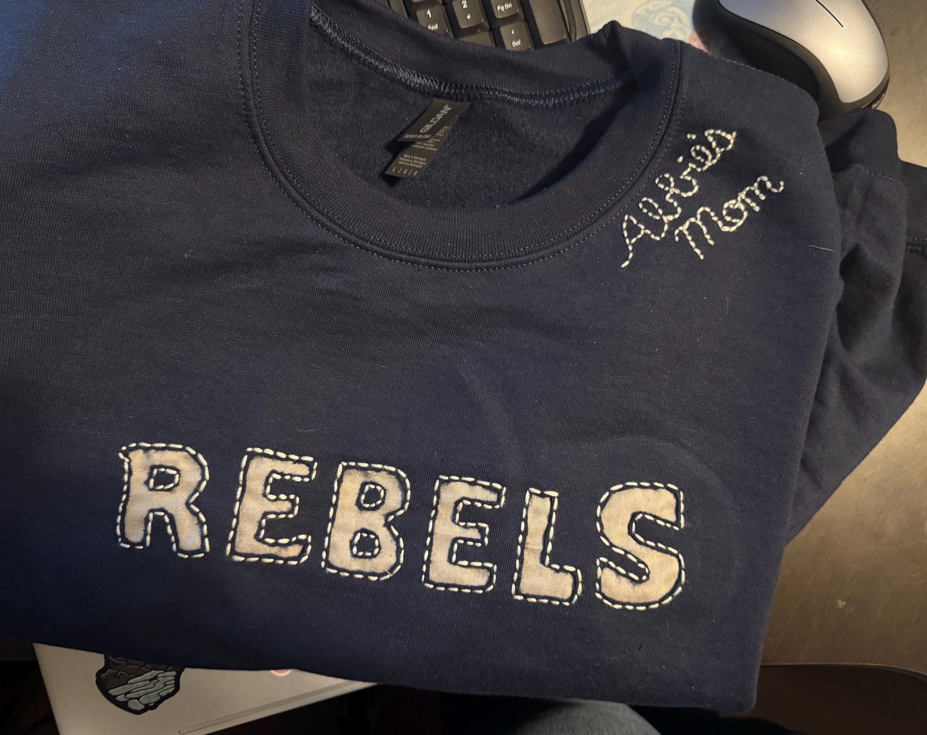 Custom School Spirit Sweatshirt | Handmade Sports Mom Sweatshirt | Personalized Team Colors