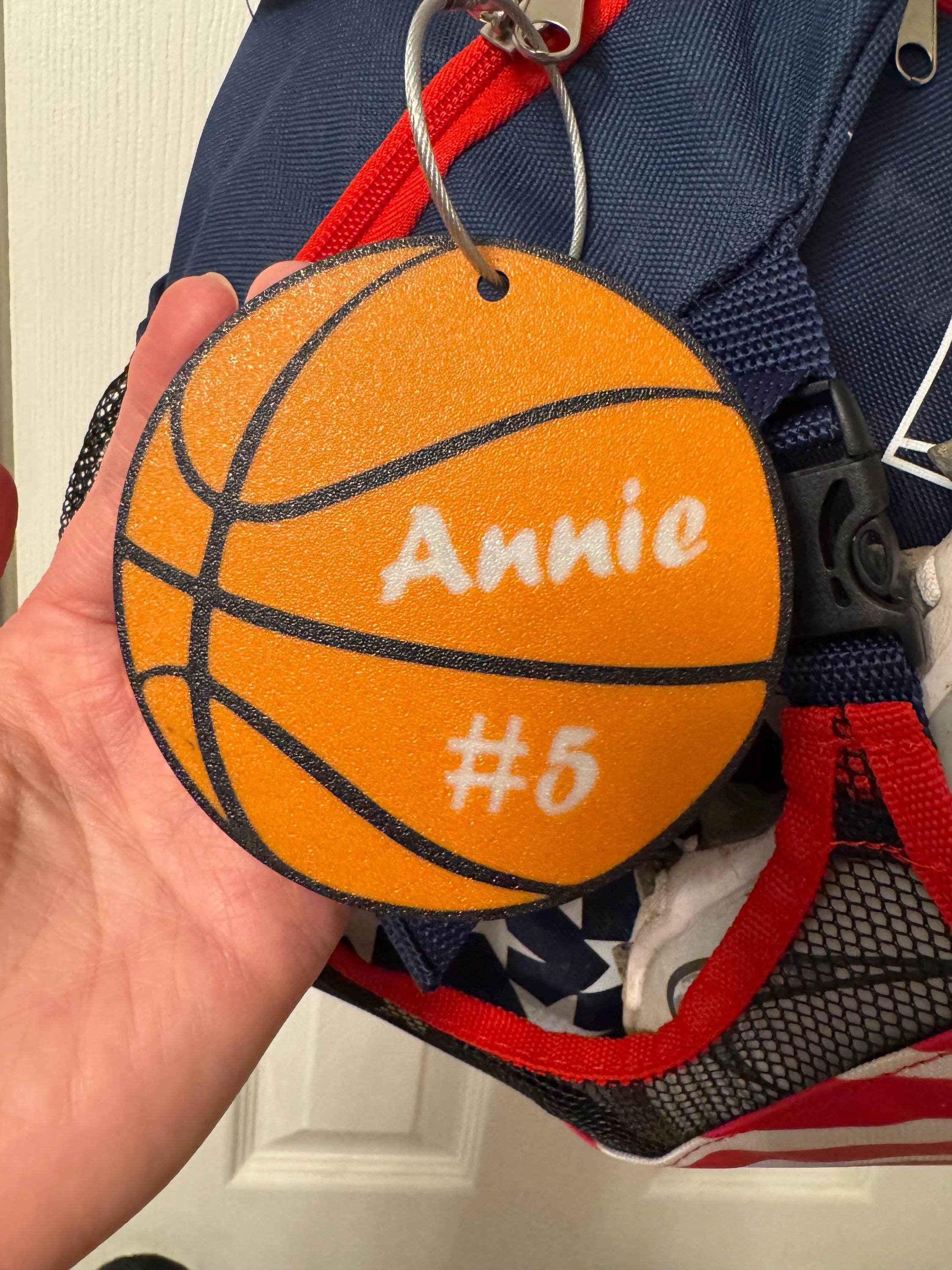Basketball Bag Tag | Personalized Sports Bag Charm | Basketball Mom Gift | Backpack Keychain
