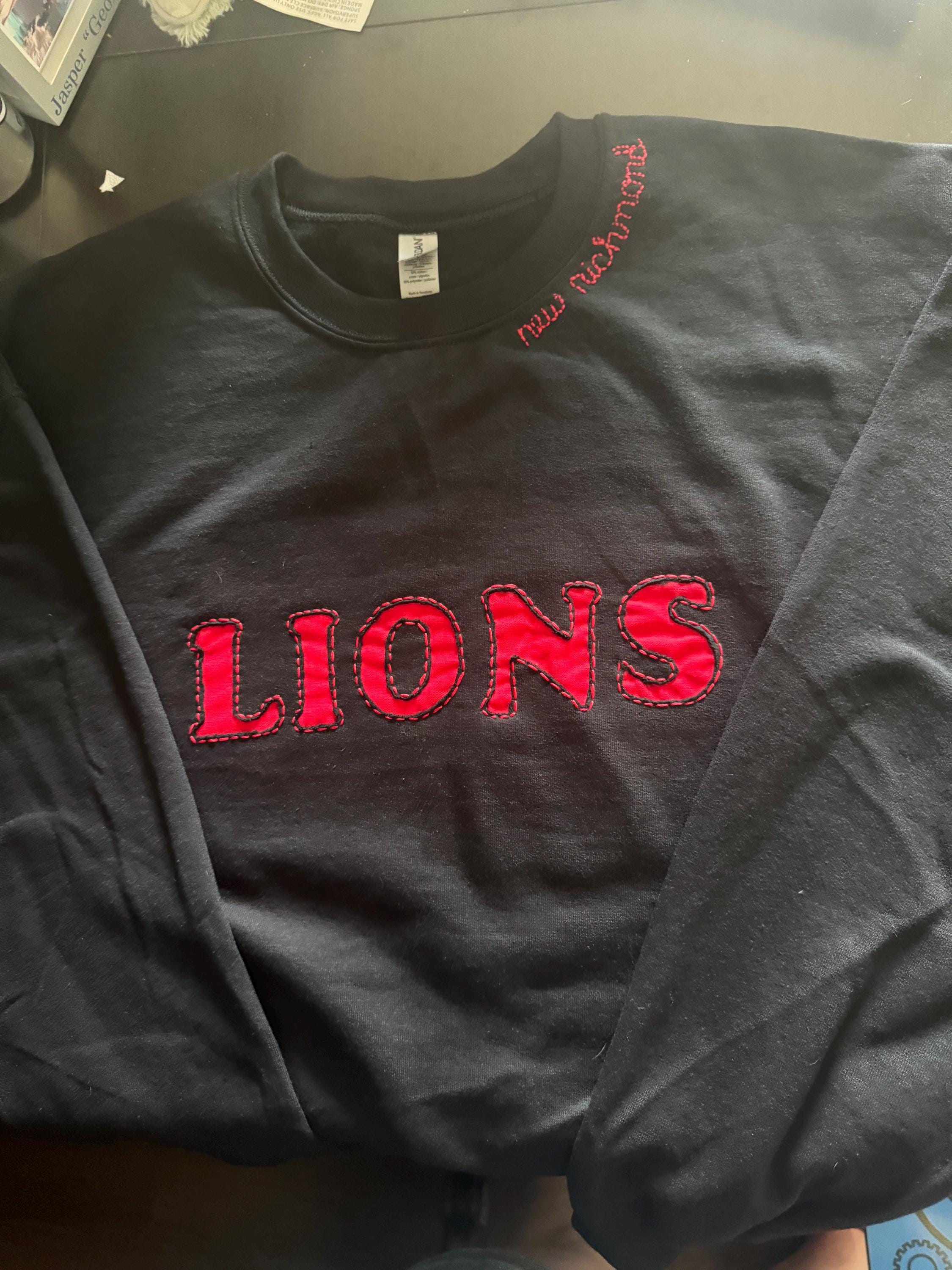 Custom School Spirit Sweatshirt | Handmade Sports Mom Sweatshirt | Personalized Team Colors