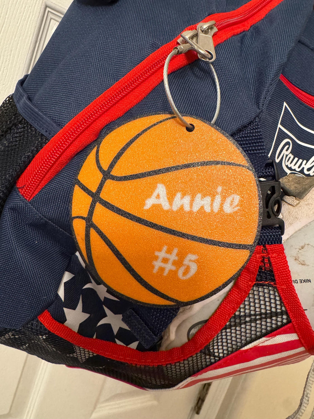 Basketball Bag Tag | Personalized Sports Bag Charm | Basketball Mom Gift | Backpack Keychain