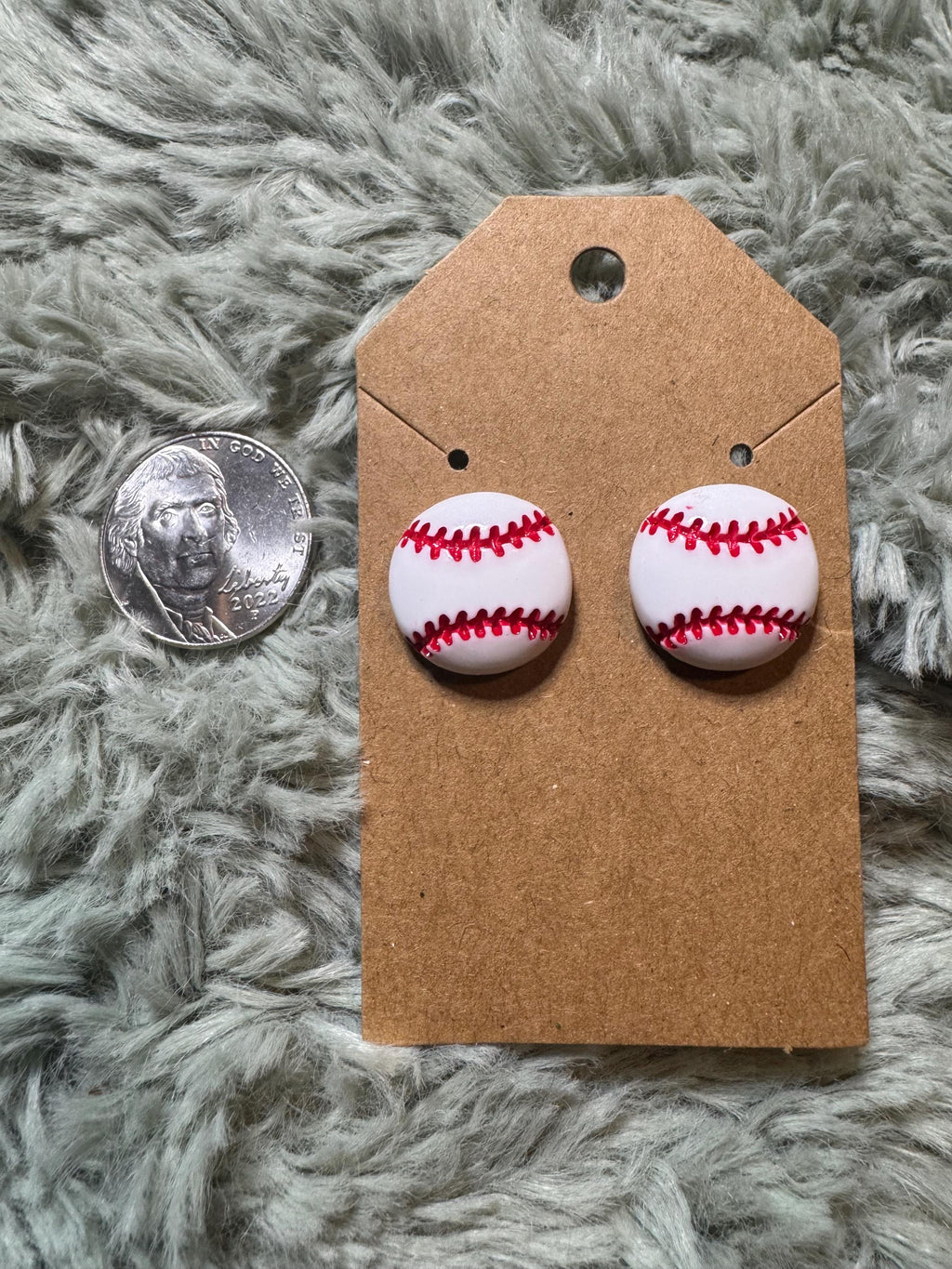 Baseball Stud Earrings, Minimalist Sports Jewelry, Game Day Accessory