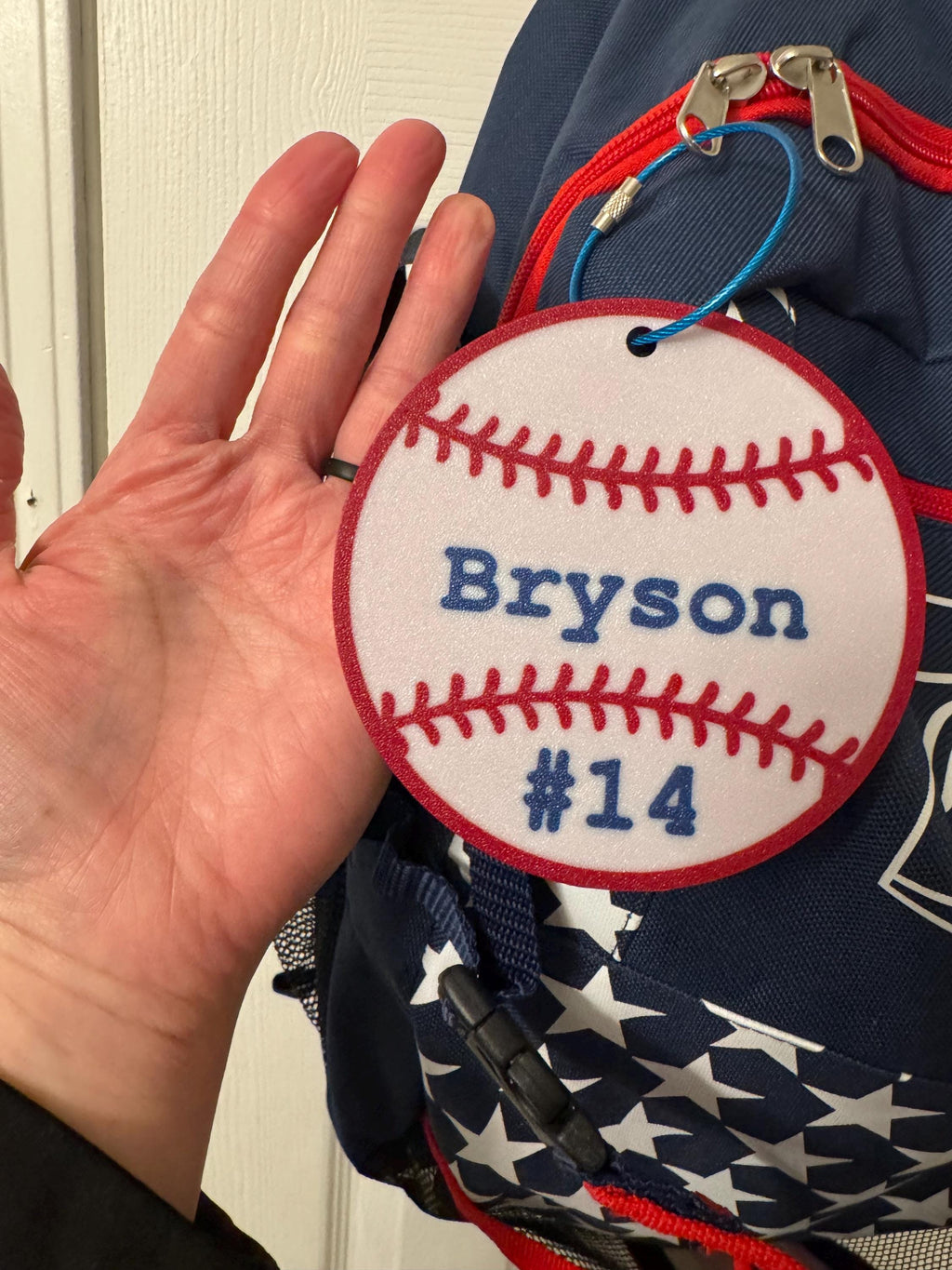 Baseball Bag Tag | Personalized Sports Bag Charm | Baseball Mom Gift | Backpack Keychain