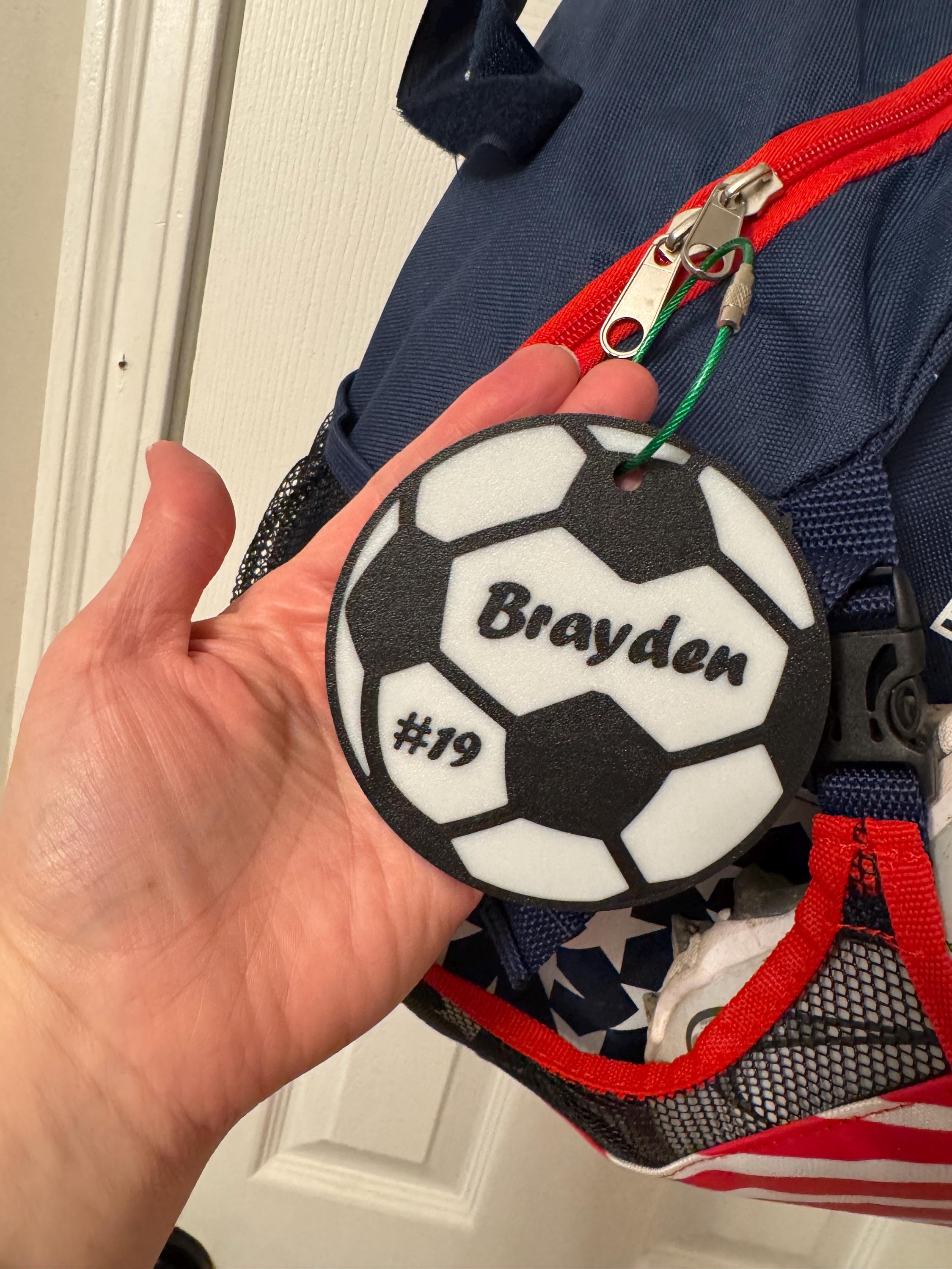 Soccer Bag Tag | Personalized Sports Bag Charm | Soccer Mom Gift | Backpack Keychain